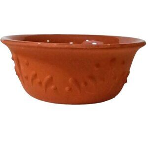 Mexican Made Brown Terra Cotta‎ Bowls Set of 4 Glazed Interior Unglazed Exterior